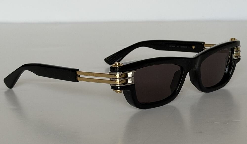 Bottega Veneta Unisex Bolt Squared Sunglasses Black BV1308S Made in Japan NIB